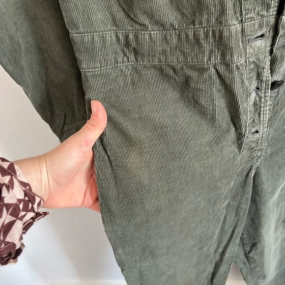 Outerknown Green Corduroy Jumpsuit, size small